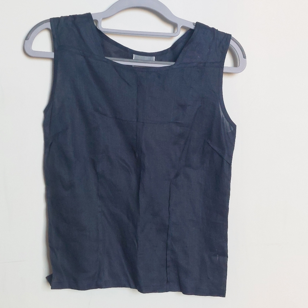 Clea Navy Sleeveless Top